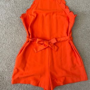 Bright Orange halter neckline romper